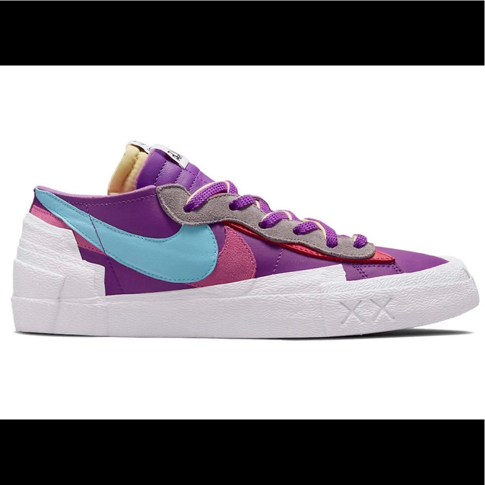 🔥🔥🔥 Like New NIKE SACAI KAWS Blazer Low Purple Dusk Unisex Sneakers 🔥🔥🔥 - Picture 5 of 17